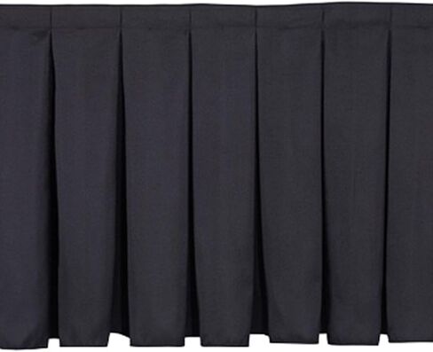 Efavormart Portable Stage Skirting Polyester Shirred Pleat Stage Cover for Wedding Platform Black - 24" x20ft in Saudi Arabia