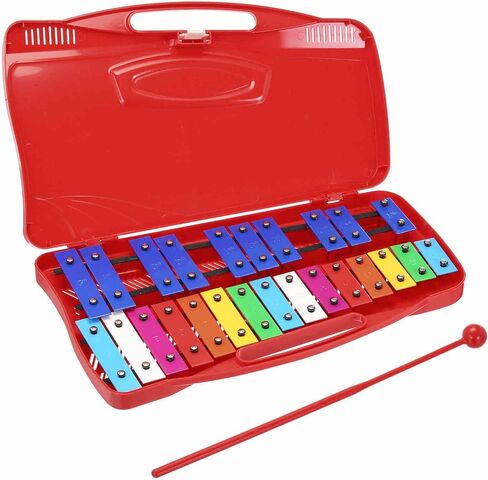 MECCANIXITY 25 Notes Xylophone Professional Xylophone Percussion Musical Instruments Music Teaching Tool, Red in Saudi Arabia