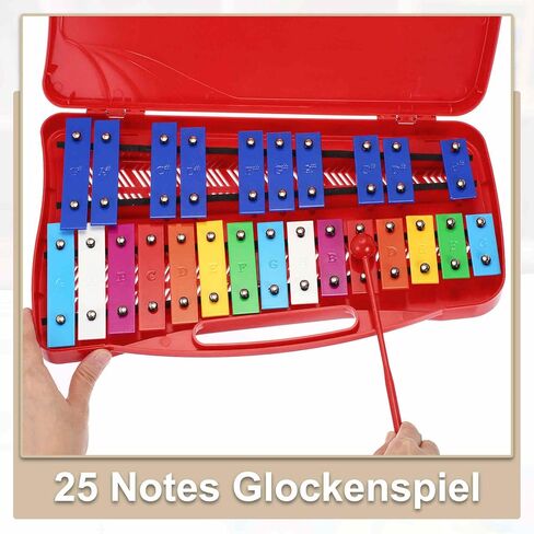 MECCANIXITY 25 Notes Xylophone Professional Xylophone Percussion Musical Instruments Music Teaching Tool, Red in Saudi Arabia