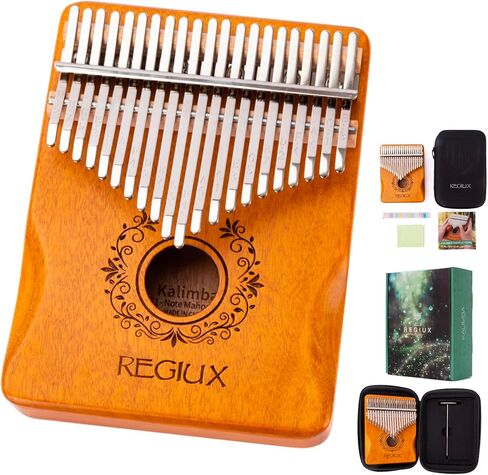 Kalimba 21 Keys Thumb Piano with Protective Case, Tuning Hammer, Study Instruction, Quality Instrument for Student, Adult, Beginners in Kuwait