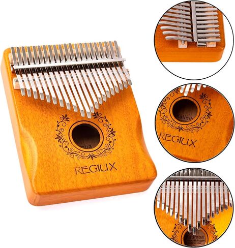 Kalimba 21 Keys Thumb Piano with Protective Case, Tuning Hammer, Study Instruction, Quality Instrument for Student, Adult, Beginners in Kuwait