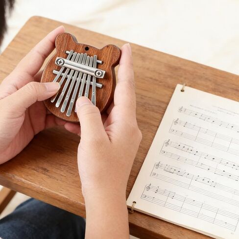 Mini Bear 8-Tone Kalimba Thumb Piano - Portable Finger Piano for Beginners, Stress Relief Gift for Music Enthusiasts in Saudi Arabia