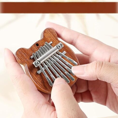 Mini Bear 8-Tone Kalimba Thumb Piano - Portable Finger Piano for Beginners, Stress Relief Gift for Music Enthusiasts in Saudi Arabia