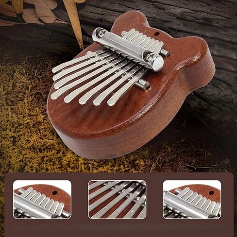 Mini Bear 8-Tone Kalimba Thumb Piano - Portable Finger Piano for Beginners, Stress Relief Gift for Music Enthusiasts in Saudi Arabia