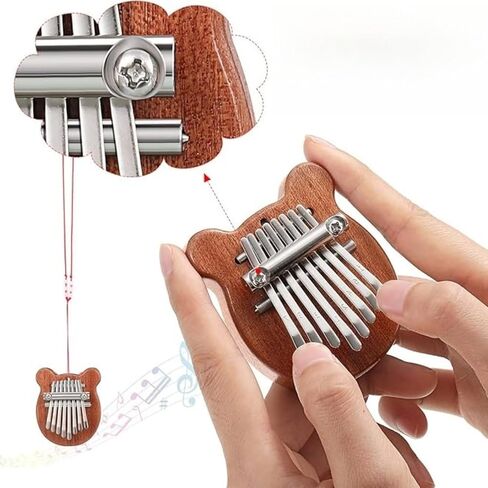 Mini Bear 8-Tone Kalimba Thumb Piano - Portable Finger Piano for Beginners, Stress Relief Gift for Music Enthusiasts in Saudi Arabia