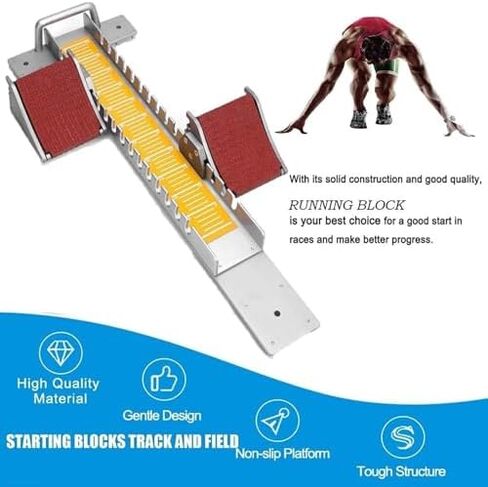 Starting Block - Aluminum Alloy, Multifunctional Track Field Blocks with Adjustable Pedals for Plastic and Sand Tracks, Orange in Saudi Arabia