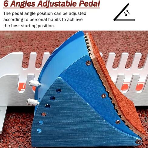 Race Starting Blocks, 84cm Aluminum Alloy Adjustable Running Aid with Cleats, 6 Angle Adjustable Sprinter Track Blocks, for Track and Field, Playground, Stadium in Saudi Arabia
