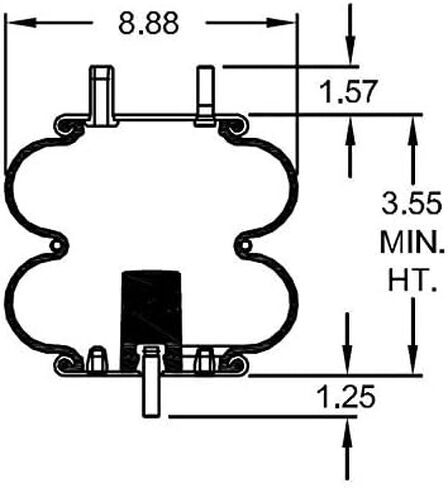 2 pack of TORQUE Double Convoluted Air Spring Bag (Replaces Firestone 7686, W01-358-7686, Rowe Truck ASC2500, ASC1600, 0035) (2 x TR7686) in Saudi Arabia