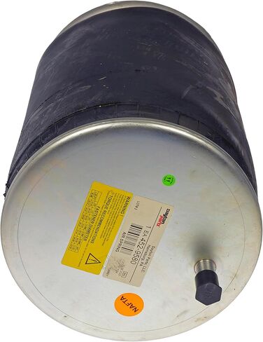 Dayton Parts 452-9580L Air Spring, Rolling Lobe, Steel Piston, 16.34" Static Height, 10.16" Top Plate Diameter, 10.16" Piston Diameter, One Stud Top Plate, Four Hole Piston in Saudi Arabia