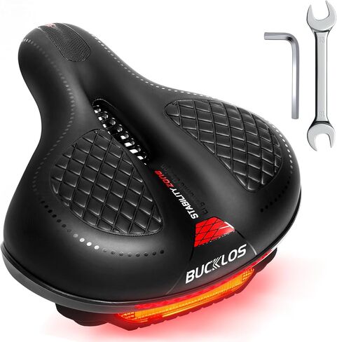 BUCKLOS Comfortable Bike Seat Cushion for Men Women Wide Bicycle Saddle Soft Memory Foam Padded Replacement Seats Fit for Peloton, Exercise Bikes, Ebike,Cruiser in Saudi Arabia