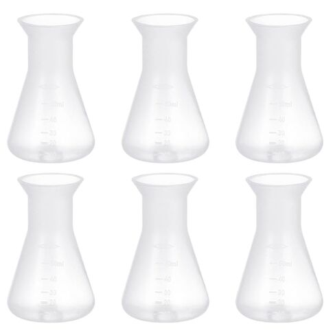 Plastic Conical Flask 50Ml with Scale and Cover Clear Erlenmeyer Flask for Laboratory Chemistry Experiments Stable Base for Accurate Measurement in Saudi Arabia