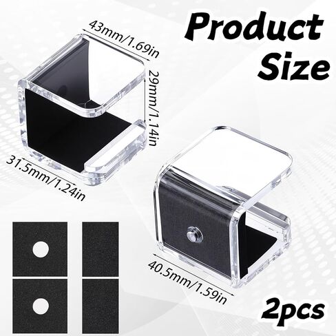2 Pcs Hockey Stick Wall Mount Rackc, Horizontal Display Holder & Storage Organizer Hanger, Hockey Stick Hanger Holder with Anti-Scratch Pad for Sticks Storage and Display Accessories Decoration(Clear) in Saudi Arabia