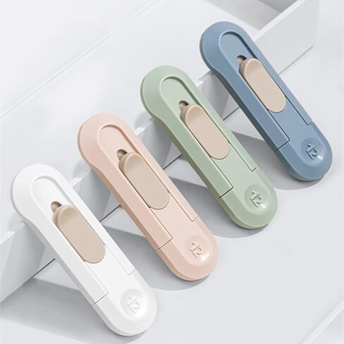 4pcs Utility Knife Box Cutters, Retractable Letter Opener, Sharp Cartons Cardboard Cutter Razor Knife for Christmas, Smooth Mechanism Perfect for Office and Home Use in Kuwait