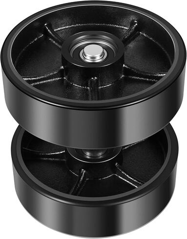PTH50 For Crown Pallet Jack Wheels Full Set with Axles, Pair of Steering Wheels 7" x 2" and Front Load Roller 2.76"x 3.74" with Bearings ID 20mm, Poly Tread Black in Saudi Arabia