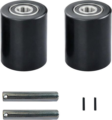 قطعتان من عجلات تحميل شاحنة رافعة البليت من APOLLOLIFT، 3 بوصة × 3.7 بوصة مع معرف محامل 0.78 بوصة، رافعة منصة نقالة سوداء/عجلات تحميل من النايلون للشاحنة زوج in Kuwait