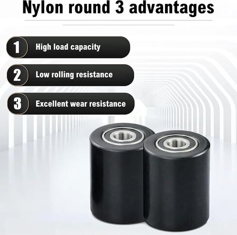 قطعتان من عجلات تحميل شاحنة رافعة البليت من APOLLOLIFT، 3 بوصة × 3.7 بوصة مع معرف محامل 0.78 بوصة، رافعة منصة نقالة سوداء/عجلات تحميل من النايلون للشاحنة زوج in Kuwait