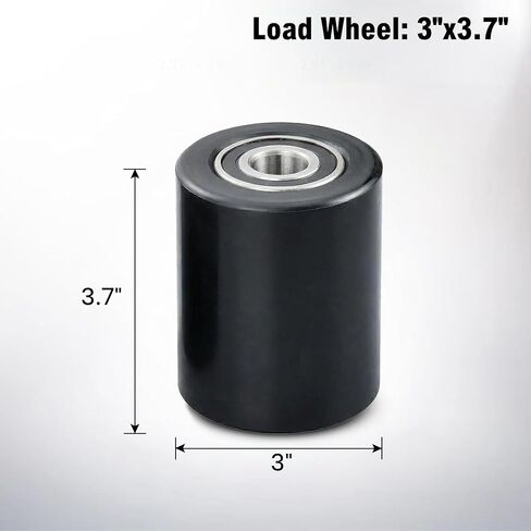 قطعتان من عجلات تحميل شاحنة رافعة البليت من APOLLOLIFT، 3 بوصة × 3.7 بوصة مع معرف محامل 0.78 بوصة، رافعة منصة نقالة سوداء/عجلات تحميل من النايلون للشاحنة زوج in Kuwait