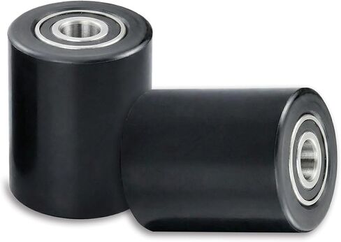 قطعتان من عجلات تحميل شاحنة رافعة البليت من APOLLOLIFT، 3 بوصة × 3.7 بوصة مع معرف محامل 0.78 بوصة، رافعة منصة نقالة سوداء/عجلات تحميل من النايلون للشاحنة زوج in Kuwait