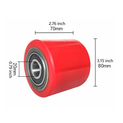 2 Pieces Roller Wheel with Bearings, PU, 80mm x 70mm, Forklift & Hand Truck Wheels in Saudi Arabia