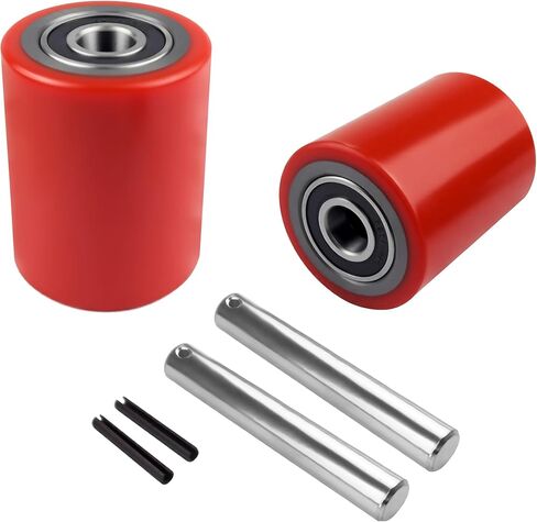 زوج من طقم استبدال عجلات تحميل البليت جاك - 3 بوصة × 3.75 بوصة (74.5 مم × 93 مم) مداس من البولي يوريثين مع محامل مثبتة مسبقًا بمعرف 20 مم، يتضمن محاور ودبابيس in Kuwait