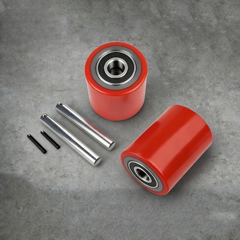 زوج من طقم استبدال عجلات تحميل البليت جاك - 3 بوصة × 3.75 بوصة (74.5 مم × 93 مم) مداس من البولي يوريثين مع محامل مثبتة مسبقًا بمعرف 20 مم، يتضمن محاور ودبابيس in Kuwait