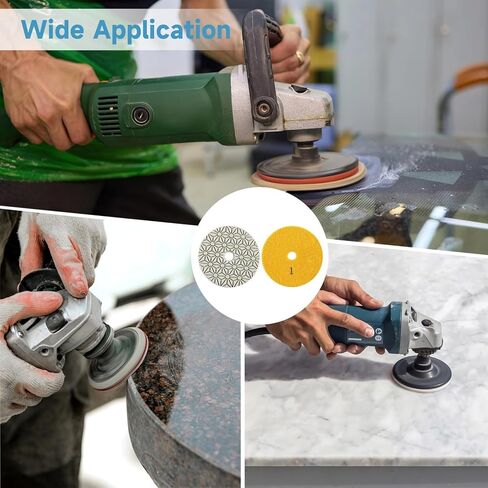 9 قطع 4 بوصات من وسادات التلميع لمجلخة الزوايا، طقم 3 خطوات للرطب/الجاف، تلميع الحجر والخرسانة، 100 ملم in Kuwait