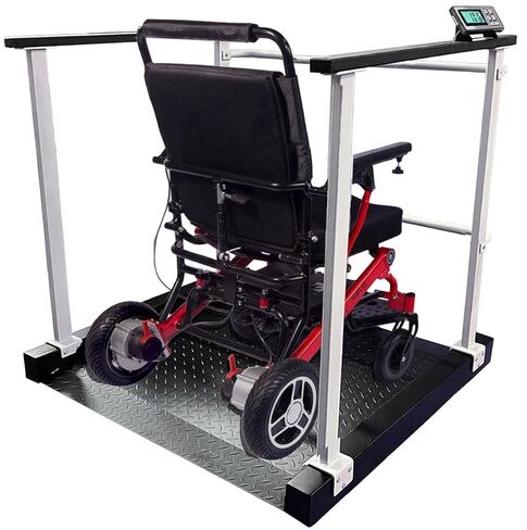 ميزان الكرسي المتحرك Tree LWC-HR 1000، 1000 رطل × 0.2 رطل، مقاوم للانزلاق، منصة ألومنيوم خفيفة الوزن مع قضبان يدوية ومنحدرات لسهولة الوصول in Kuwait