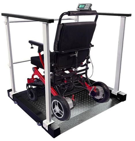 ميزان الكرسي المتحرك Tree LWC-HR 1000، 1000 رطل × 0.2 رطل، مقاوم للانزلاق، منصة ألومنيوم خفيفة الوزن مع قضبان يدوية ومنحدرات لسهولة الوصول in Kuwait