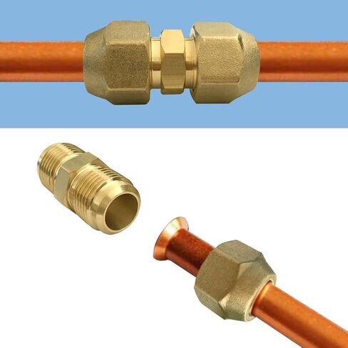 Joywayus 5 قطعة النحاس 1/2 "مضيئة الجوز SAE 45 درجة مضيئة وصلة أنبوب لتكييف الهواء أنبوب نحاسي تمديد بعقب أنبوب النحاس in Saudi Arabia