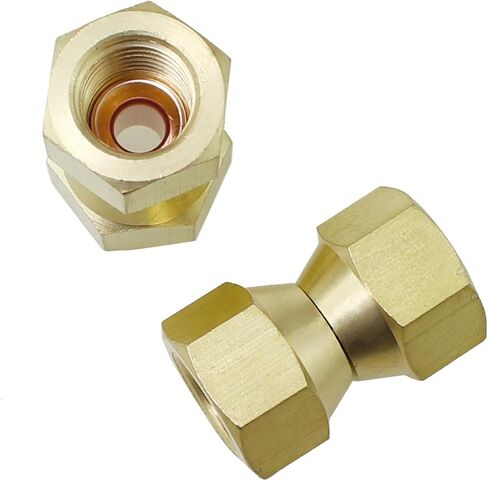 Maxmoral 2 قطعة نحاس 1/4 بوصة أنثى مضيئة دوارة محول صمام موصلات مع حشية مطاطية مناسبة لغاز البترول المسال والغاز الطبيعي in Kuwait