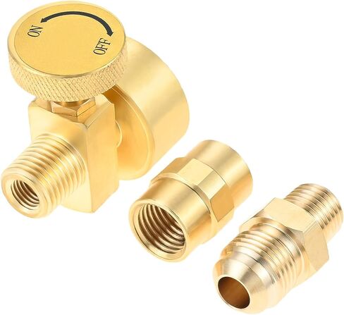 3 PCS Propane Gas Brass Fitting Kit Bundle – Includes 1 * 1LB Propane Tank Needle Valve with 1/4" NPT Connector + 1 * 1/4" NPT Female Coupler + 1 * Half Union Gas Adapter (3/8" Flare x 1/4" NPT) in Saudi Arabia