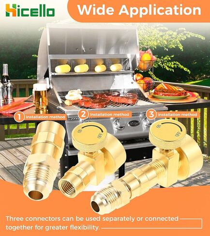 3 PCS Propane Gas Brass Fitting Kit Bundle – Includes 1 * 1LB Propane Tank Needle Valve with 1/4" NPT Connector + 1 * 1/4" NPT Female Coupler + 1 * Half Union Gas Adapter (3/8" Flare x 1/4" NPT) in Saudi Arabia