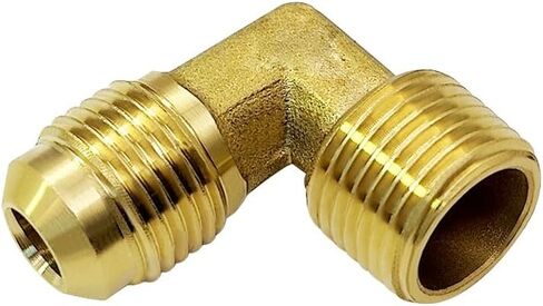 Hooshing 2PCS Brass Flare Tube Fitting 3/8" Male Flare x 3/8" Male NPT Thread Convert Pipe Fittings 90 Degree Elbow Adapter in Saudi Arabia