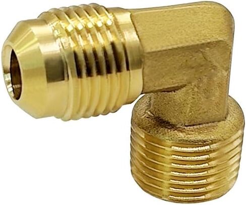 Hooshing 2PCS Brass Flare Tube Fitting 3/8" Male Flare x 3/8" Male NPT Thread Convert Pipe Fittings 90 Degree Elbow Adapter in Saudi Arabia