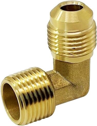 Hooshing 2PCS Brass Flare Tube Fitting 3/8" Male Flare x 3/8" Male NPT Thread Convert Pipe Fittings 90 Degree Elbow Adapter in Saudi Arabia