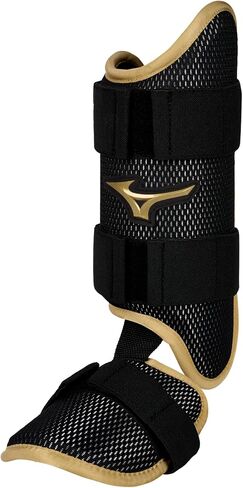 Mizuno Unisex Pro Batter's Ankle Guard, Left Black-Gold, One Size in Saudi Arabia