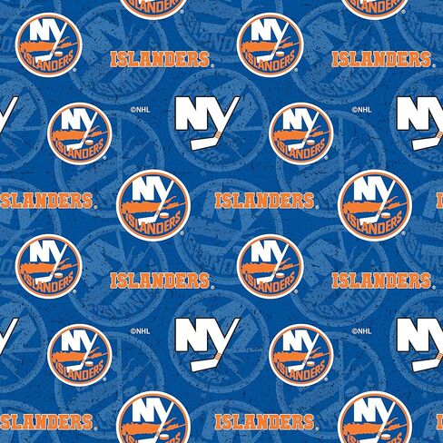 Fabrique Innovations New York Islanders Cotton Fabric WTone on Tone Design-Sold by The Yard(020ISL) in Kuwait