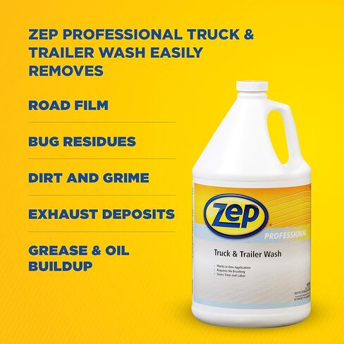 Zep Truck and Trailer Wash - 1 Gallon (Case of 4) 1041477 - Removes Exhaust Deposits, Road Film and Bugs from Painted Vehicle Surfaces in Kuwait