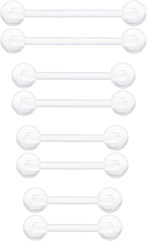 Lcolyoli Plastic Nipple Piercing Jewelry Clear Nipple Rings for Surgery 14G Plastic Tongue Rings Retainer Bar Length 14mm 16mm 19mm 22mm in Saudi Arabia
