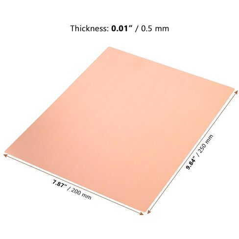 LEXININ Pure Copper Sheet Metal, 24 Gauge, 8 x 10 Inches, 4 Pack in Saudi Arabia