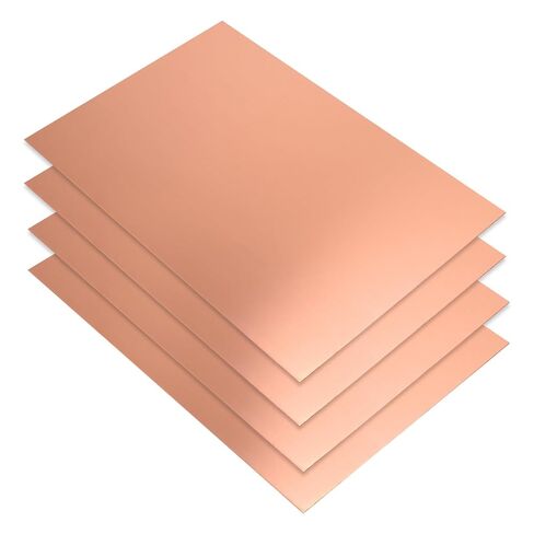 SOUJAP 4 PCS 12 x 8 inch Copper Sheet, 24 Gauge (0.5mm) Copper Metal Plate Film Attached for Jewelry, DIY Crafts, Repairs in Saudi Arabia