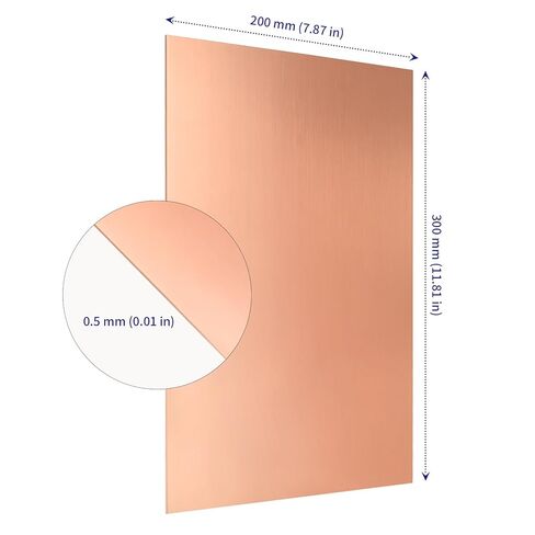 SOUJAP 4 PCS 12 x 8 inch Copper Sheet, 24 Gauge (0.5mm) Copper Metal Plate Film Attached for Jewelry, DIY Crafts, Repairs in Saudi Arabia