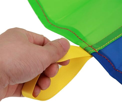 مظلة لعب قوس قزح للأطفال، مظلة لعب متعددة الألوان مع مقابض للتمرين في الهواء الطلق وأنشطة ساحة اللعب الجماعية وألعاب اللعب التعاونية للأطفال والعائلة (12 قدمًا؟ 3.6 م؟ 16) in Kuwait