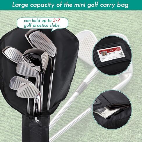 Golf Club Bag, Foldable Golf Carry Bag with Adjustable Sling Strap for 3-7 Clubs, Lightweight Golf Sunday Bag Ideal for Golf Course & Travel in Kuwait