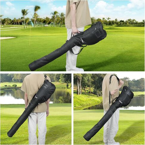 Golf Club Bag, Foldable Golf Carry Bag with Adjustable Sling Strap for 3-7 Clubs, Lightweight Golf Sunday Bag Ideal for Golf Course & Travel in Kuwait