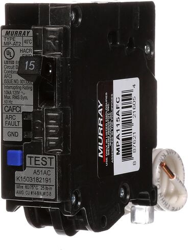 Murray MPA115AFC 15-Amp Single Pole 120-volt Plug-On Combination AFCI Breaker in Kuwait