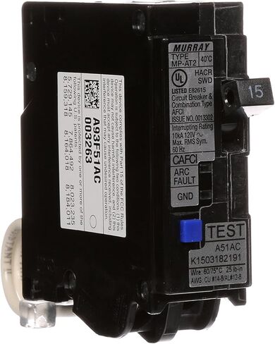 Murray MPA115AFC 15-Amp Single Pole 120-volt Plug-On Combination AFCI Breaker in Kuwait