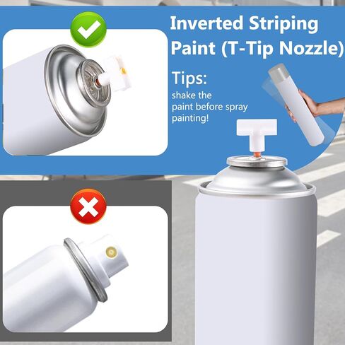 Marking Paint Wand, Industrial Two-Wheeled Marking Stick for Line Paint Stripe Ground, Side Push Applicator for Sport Field & Utility Marking | Compatible with Inverted Marking Paint(T-Tip Nozzle) in Kuwait