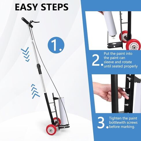 Marking Paint Wand, Industrial Two-Wheeled Marking Stick for Line Paint Stripe Ground, Side Push Applicator for Sport Field & Utility Marking | Compatible with Inverted Marking Paint(T-Tip Nozzle) in Kuwait