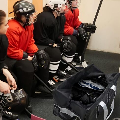 Heavy-Duty Ice Hockey Duffle Bag – Waterproof 115L Equipment Carry Bag for Skates, Helmets & Guards, PVC Tarpaulin, 31.5"x15"x15" in Saudi Arabia